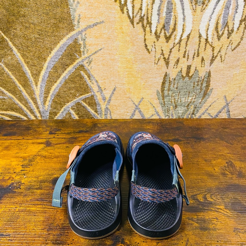 Chaco Blue and Orange Patterned Mules - Picture 4 of 5